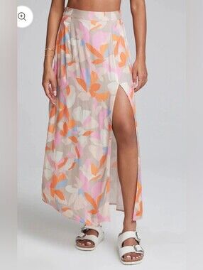 Saltwater LUXE Beige Maxi Skirt Floral Print-Size M